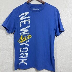 Vintage 90s Y2K Aeropostale T-Shirt‎ Tee M Spellout Logo Grunge Single Stitch